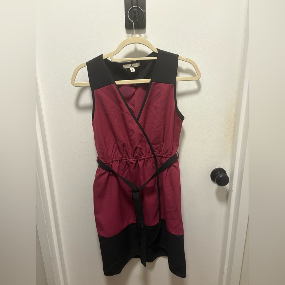 Ya Los Angeles Black and Red Midi Dress